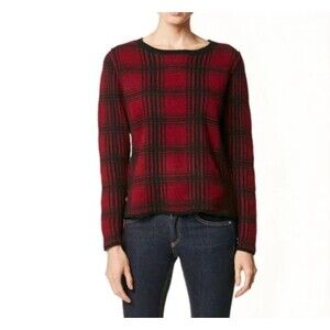 360 Cashmere Allover Plaid Pullover Sweater